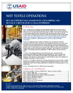 Micro and Small Enterprises: Wet Textile